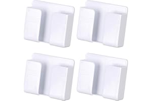 4PC Wall Mount Cell Phone Charger Holder, Black Adhesive Mobile Phone Wall Stand for Charger, Phone Holders for Shower Bed Wa