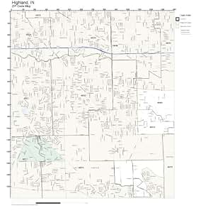 Amazon.com: ZIP Code Wall Map of Highland, IN ZIP Code Map Laminated