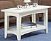 Alaterre Furniture Shaker Cottage Bench with Shelf, Ivory