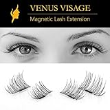 False Magnetic Eyelashes by VENUS VISAGE 4 Pieces | Single Magnet | 1/2 Lash Extension | Hand Made | Ultra Thin and Lightweighted