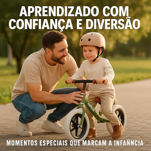 Bicicleta de Equilíbrio Wild Infantil Kidino - Sem Pedal, Balance Bike Estável e Segura +12 Meses – Desenvolve Coordenação Motora e Equilíbrio para Crianças