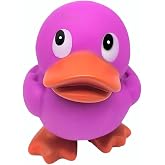 Large 5.5" Tall Rubber Duckies (Purple Duck) Collectable Colorful Ducks Great for Dash Display and Bath Play