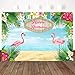 Mocsicka Flamingo Birthday Backdrop 7x5ft Vinyl Hawaiian Birthday Party Decorations Tropical Beach Aloha Party Dessert Table Photo Booth Background