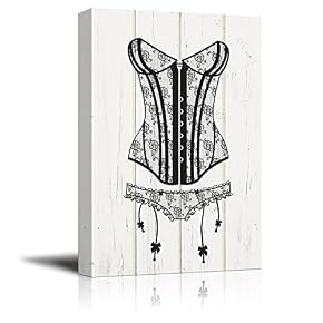 Sexy Woman Lingerie on Vintage Wooden Background