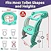 Potty Training Seat Unisex Toddler Toilet - Foldable Adjustable Ladder Non-Slip Step w/Safety Handles - Fits Toilets 14-16.1” High. Bonuses: Soft Cushion Seat - Potty Training Chart - Age 2-8 - Green