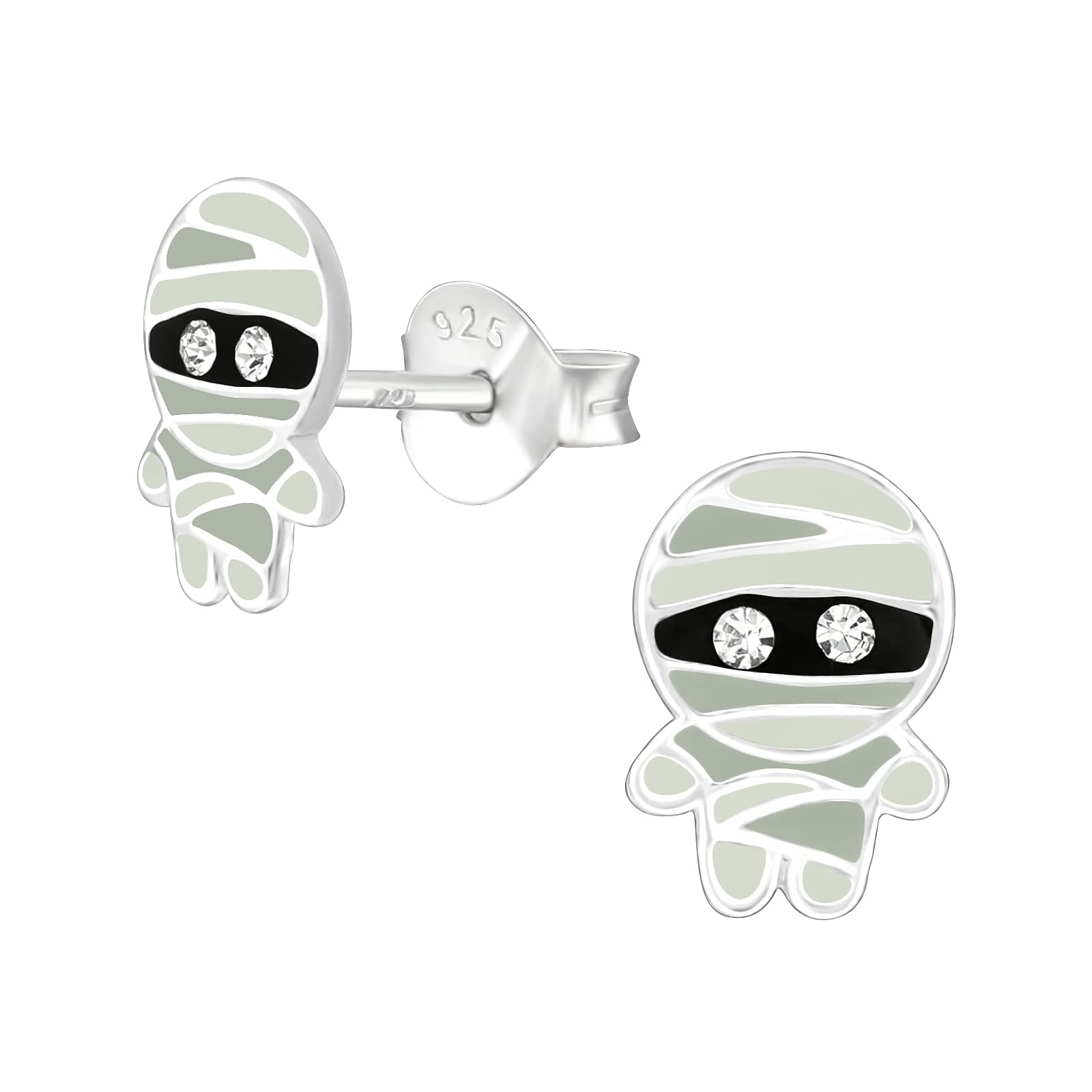 925 Sterling Silver Lightweight Hollow-Back Women 925 Sterling Silver Eqyptian Mummy Stud Earrings for Women & Girls – Everyday Jewellery Gift Boxed