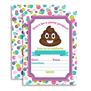 Poop Emoji Birthday Invitations 9