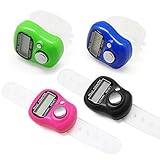 Science Purchase Digital Resettable Tally Counters - 5 Digit Range - Wear on Finger - Lap Counter / Keeper - Assorted Colors - Pack of 12