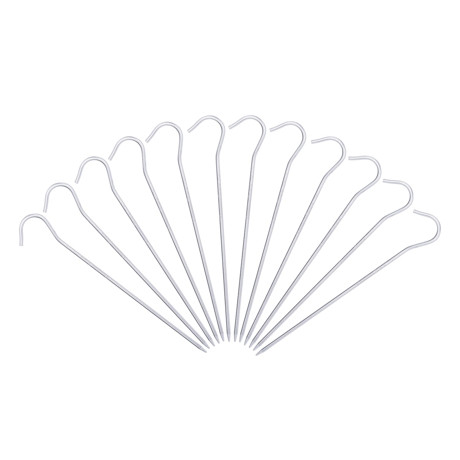 iBasingo 12pcs Titanium Tent Pegs (16.5cm) Ultra-Lightweight & Heavy Duty Tent Stakes, 3mm Thick for Camping, Hiking, Backpacking Corrosion-Resistant Tent Accessories Kit Ti4003P