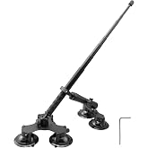 Car Suction Cup Camera Mount Set Compatible with Insta360 GoPro | 5 Suction Vehicle Camera Mount for 360&deg; Action, with 46In Lockable Selfie Stick
