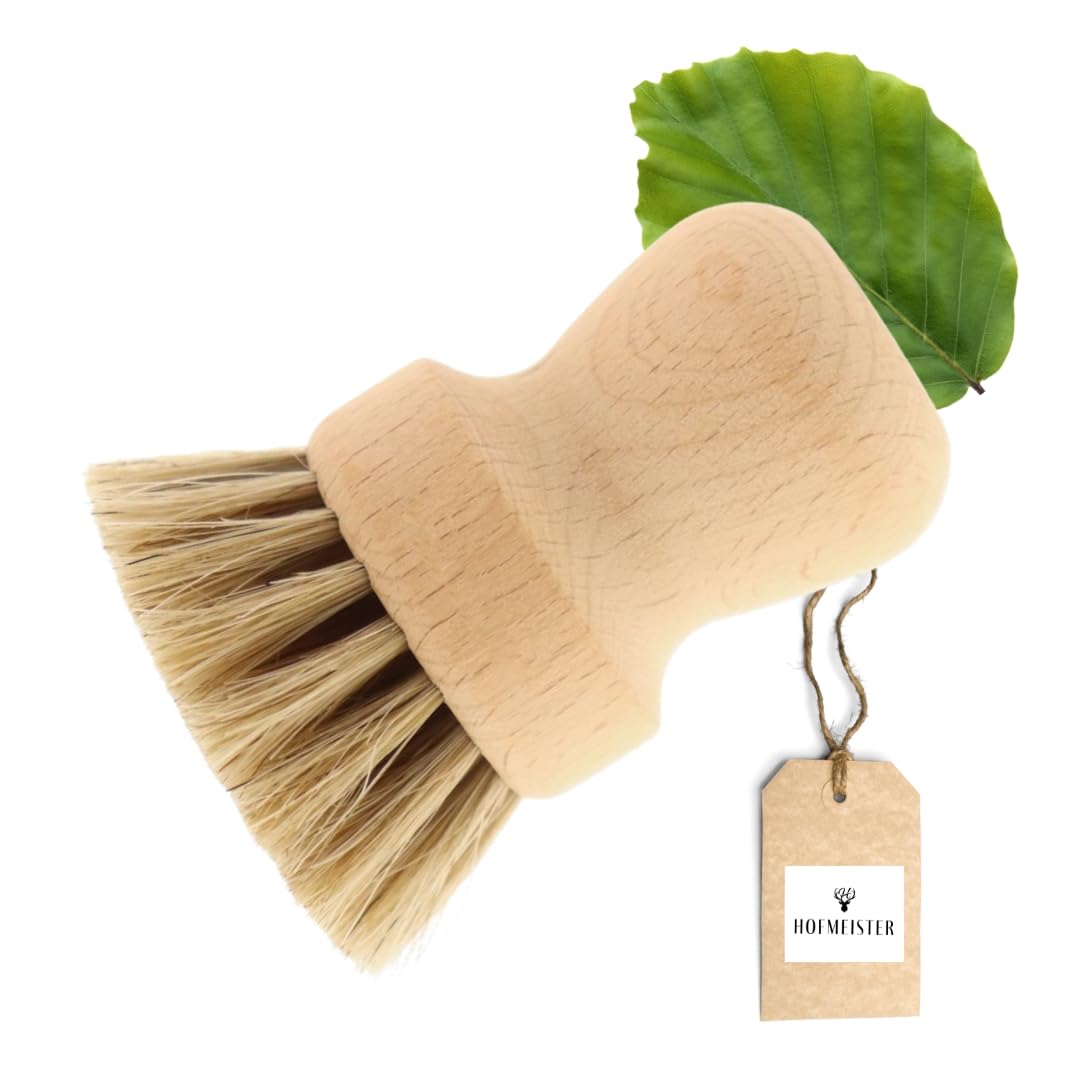 Hofmeister Holzwaren® Mushroom Dishwashing Brush, For Cleaning Mushrooms, Vegetables, Mobile Home Accessories Inside Or As A Brush For Cordless Screwdrivers, Round Made Of Wood (7.7X6X6Cm)