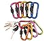 D-FantiX Aluminum D-Ring Locking Carabiner Keychain Spring Clip Lock Carabiner Hook Outdoor Camping Equipment Pack of 5