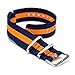 CIVO Watch Bands Premium Ballistic Nylon Watch Strap Stainless Steel Buckle (Navy/Pumpkin, 20mm)