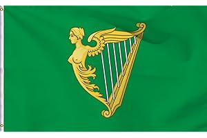 THDHENEF Green Harp Ireland Flag 2X3FT, Irish Harp Flag, Strong Header and Brass Grommets,Double Stitched Indoor and Outdoor 
