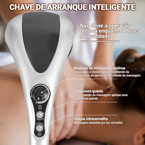 Massageador Eletrico 110-220V, Massageador Corporal, Aparelho de Massagem, Aparelho Massageador Eletrico Duplo, Massageador Elétrico Profissional