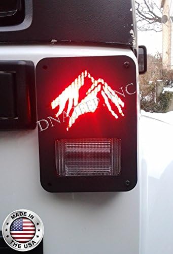 Jeep Wrangler JK (2007-2016) "TWIN PEAKS" Metal Tail Light Guards MADE IN USA by DNAJEEP, INC.