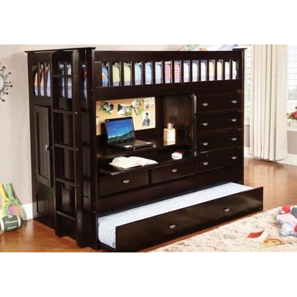 twin bed with built in dresser