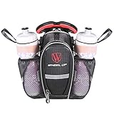 MOOZO Water Bottle Bag, Waterproof Rear Under Seat Bike Saddle Bag, Double Bottle Pouch Bicycle Tail Pocket with Reflective Strip for MTB Mountain City Road Bike Water Bottle/Repair Tools Kit