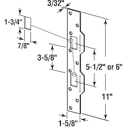 Prime-Line U 10385 Door Strike, for Use with 5-1/2