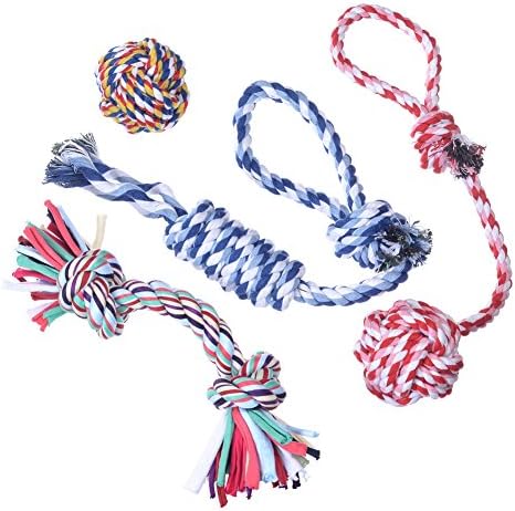 Hipetz- Dog Toys 4 Pack Gift Set - Durable Puppy Chew Rope Toy For Small to Medium Dogs