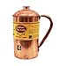 Indian Art Villa Handmade Copper Pitcher Jug 40 US Fluid Ounce Combo with Set of 2 Copper Glass Tumbler Cups 10 Fluid Ounce Brown