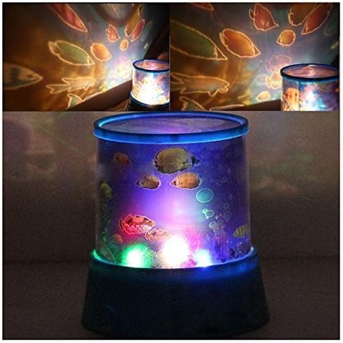 OWIKAR LED Night Light Projector Lamp, Colorful Twilight Cosmic Moon Ocean Star Romantic Sky Projector Lamp Starry Rotating Night Light Bed Light for Christmas Light (Ocean)