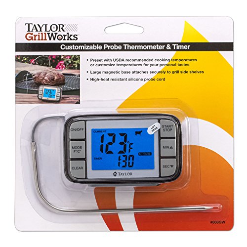 Taylor Grill Digital Thermometer with Probe Timer