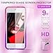 LeYi for iPod Touch 7/6/5 Case,with Tempered Glass Screen Protector [2 Pack] for Girls, Glitter Liquid Clear Phone Case (Pink/Purple)