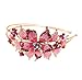 New pink Crystal Rhinestone gold tone metal big Flower design Headband #1212 by beautyxyz
