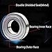 625ZZ 5 x 16 x 5 mm Deep Groove Ball Bearing, 10 Pcs, Metal Shielded Miniature Ball Bearings, Single Row, Fit for Skateboard Bearings, Hand Spinner, Brush Motor, Roller Skates etc. (Pack of 10)