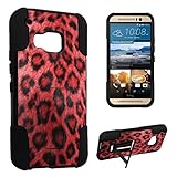 DuroCase HTC One M9 Kickstand Bumper Case - (Leopard Red)