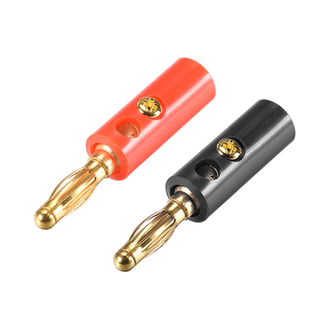 sourcing map 4mm Banana plugs Speaker Wire Cable Screw Plugs Connectors 2 Colors 10pcs 10A Jack Connector