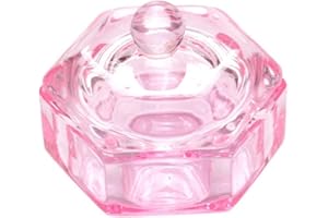 Glass Nail Art Cups, Nail Dappen Dishes Bowls Nail Powder Holders with Lid Hexagon Nail Art and Polish Nail Supplies