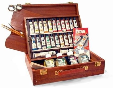 Titan - Caja Madera óleo Extra Fino 24 Tubos: Amazon.es: Juguetes y juegos