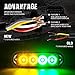 Xprite Amber/Yellow & Green 4 LED 4 Watt Emergency Vehicle Waterproof Surface Mount Deck Dash Grille Strobe Light Warning Police Light Head with Clear Lens