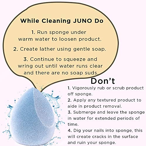 JUNO & Co. Microfiber Velvet Sponge, Latex-Free, Dual Layer Technology, Flawless Makeup Blender for Foundations, Powders and Creams (Velvet Sponge & Essential Brush Bundle)