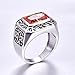 BONLAVIE Men's 8X12mm 6.75ct Created Morganite 925 Sterling Silver Engagement Ring Wedding Band