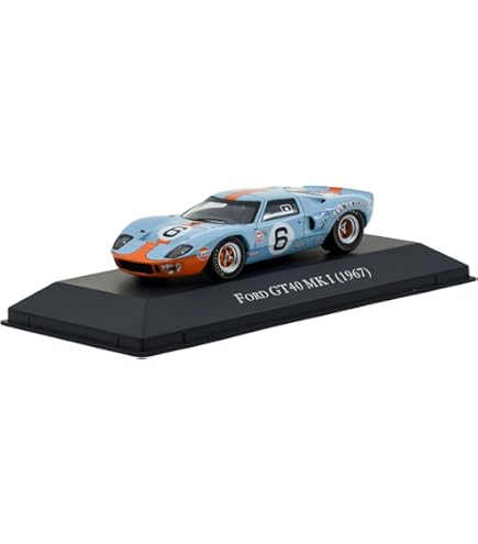 Amazon.com: 1965 GT40#6 Light Blue with Orange Stripe (Race Worn