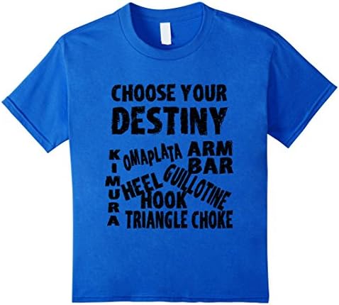 Kids MMA Jiu Jitsu Submissions Choose Your Destiny Funny T Shirt 10 Royal Blue