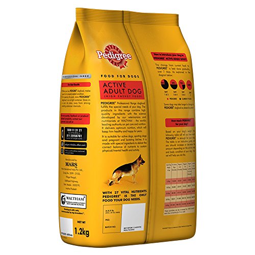 Buy Pedigree Professional Active Adult Dog Food 1 2 Kg Pack