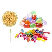 500 Water Balloons Refill kit, Included 500 Assorted Color Balloons and 500 Rubber Bands with 1 Quick and Easy Refill Tool [Straws Not Included] Greatest Value (Jarty Party Brand)