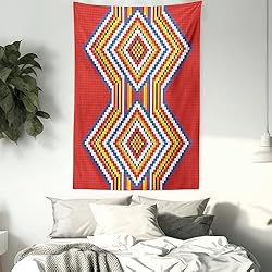 Ambesonne Tribal Tapestry, Traditional Style Mosaic
