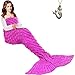 JR.WHITE Mermaid Tail Blanket Kids and Adults, Hand Crochet Snuggle Mermaid, All Seasons Seatail Sleeping Bag Blanket (Adult-Scale-Pink)