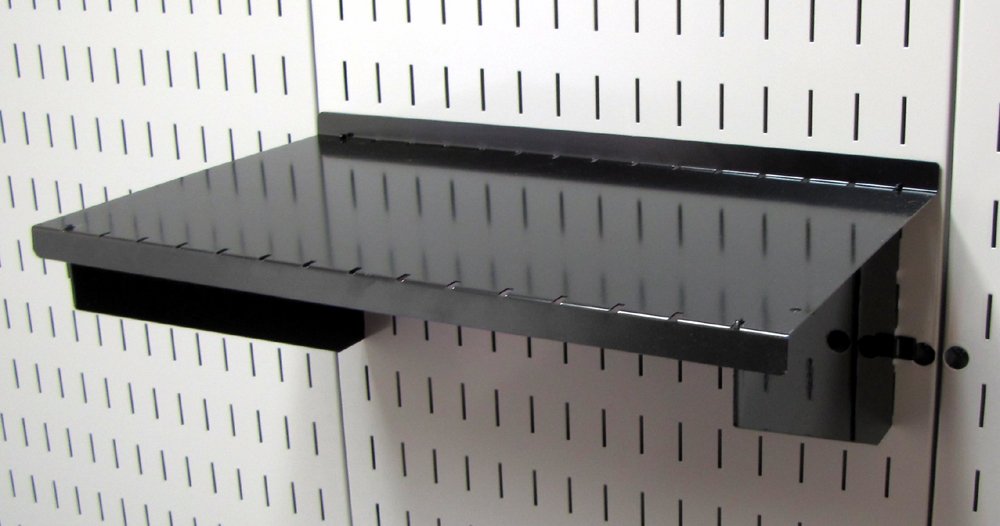 Wall Control (Black) ASM-SH-1609 B 23cm Deep Pegboard Shelf Assembly Pegboard Only, Black