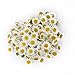 Topixdeals 100x Gerbera Daisy Flowers Heads for DIY Wedding Party (Yellow with White)