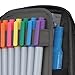 LIHIT LAB Large Capacity Zipper Pencil Case For School Office College, Big Capacity 4 Compartments Pencil Bag Holder Adults Teen Boys Girls, Travel Cosmetics Storage, Jet Black (A7551-124)