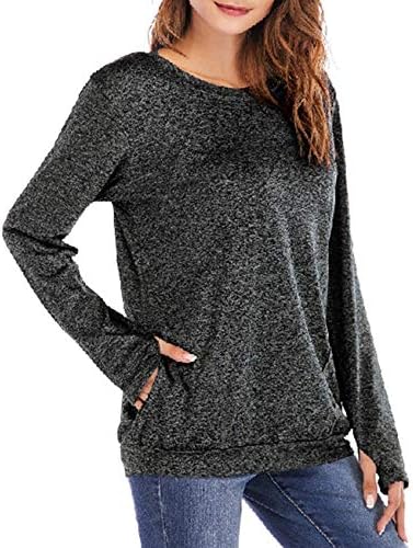 Kimiee Womens Long Sleeve Cowl Neck Casual Sweatshirt Pullover Workout Tunic Tops