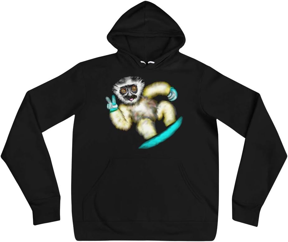 Cool Unisex Animal Hoodie Sifakas Snowboarder