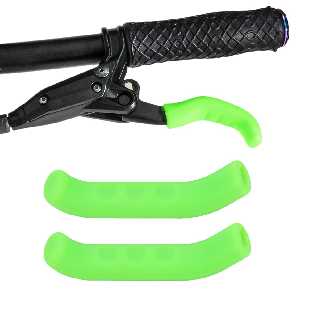Dioche 1 Pair Anti-Slip Brake Handle, Silicone Bike Brake Lever Covers Sleeves, Waterproof Universal Brake Lever Cover for Road Bike and (Green)