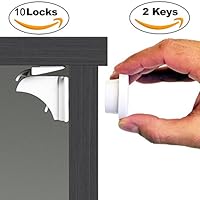 IORIGIN Baby Safety Magnetic Locks, Safety Locks Sets (10 +2 Packs) Cabinet and Cupboard Locks for Your Kitchen, Bathroom, Storage Doors-No Drilling or Screws Needed